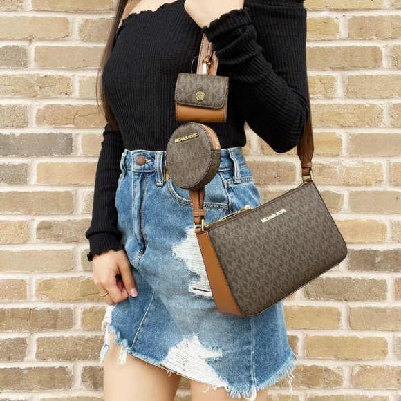 Michael Kors Handbags - NWT Michael Kors Crossbody MK Signature